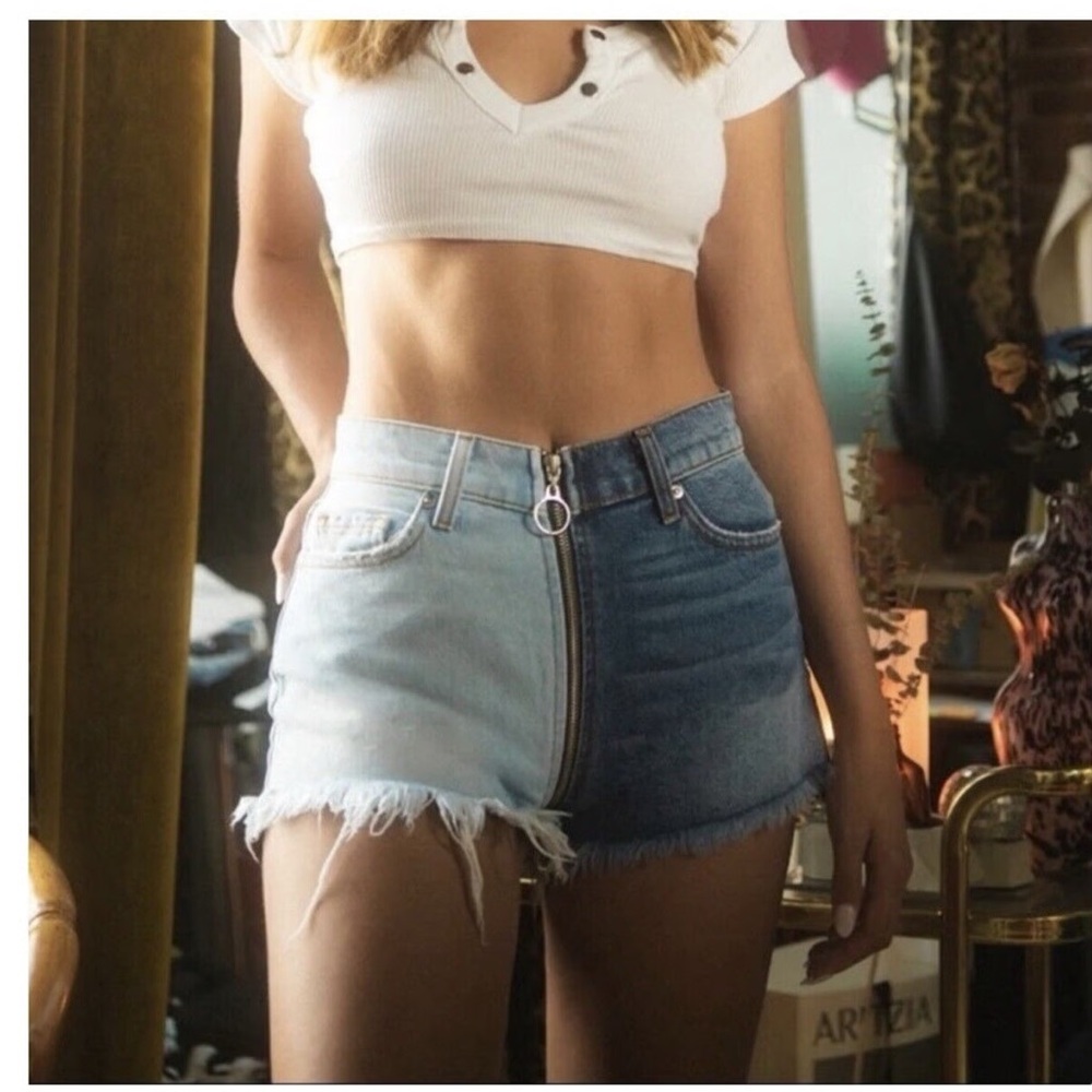 Revice zippered denim shorts